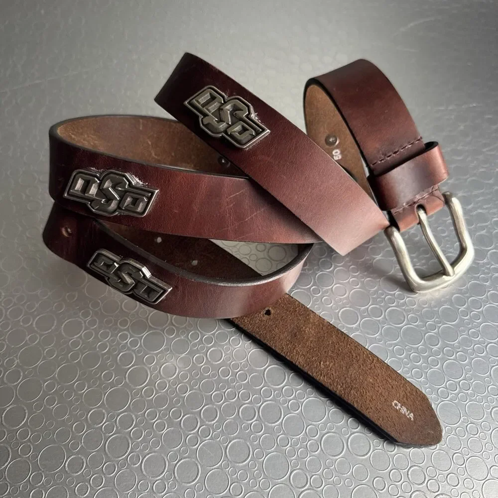 Oklahoma State University OSU Cowboys Leather Concho Belt Big & Tall - Size 50